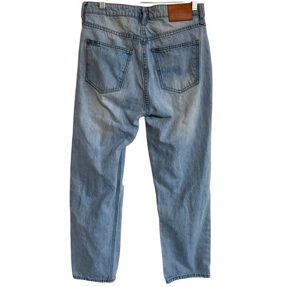PP Denim Fairmount Straight Leg Jean Light Wash‎ Blue Ripped Knee Jeans 6 - Picture 8 of 15